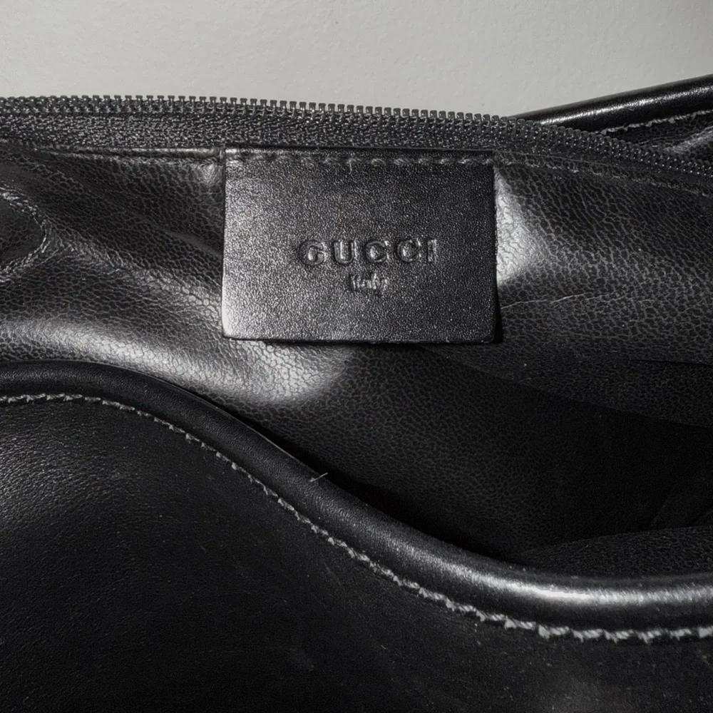 Gucci by Tom Ford Jackie Black Leather Minimalist Shoulder Bag Vintage 90s - Picture 7 of 8